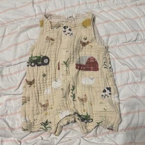 Farm Animal Print Baby Romper